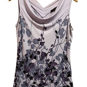 The Limited Lavender Floral Cowl Neck Tank